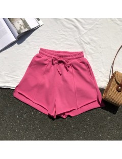 Summer Women Beach Hot Shorts Drawstring Elastic Waist Solid Soft Wide Leg Casual Shorts Home - 3 - 4H4130953236-3