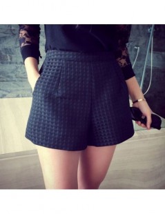 Shorts Spring Plaid Loose Shorts Women High Waist A-Line Shorts Korean Casual Female Pocket Zipper Straight Crochet Shorts - ...