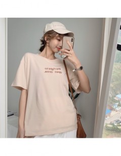 T-Shirts Letter Print Women 2019 Summer T Shirts Femme Short Sleeve Fashion Cool Tee Tops Ladies Pink O-Neck Loose Tshirts Wh...