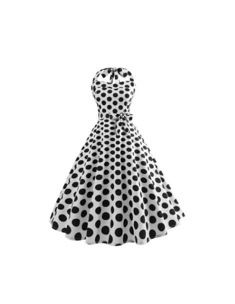 Dresses Summer Dress 2019 Robe Vintage Pin Up Dress Women Floral Print Halter Big Swing 1950s 60s Retro Rockabilly Party Dres...