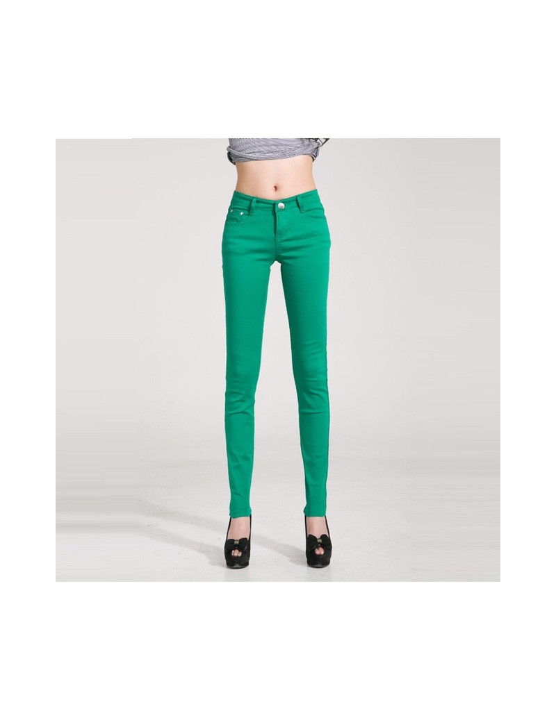 Pants & Capris 2019 Trousers Women Casual Pencil women Pants Slim Stretch White Jeans pantalones mujer - grass green - 4B3814...