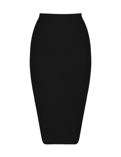 Skirts 2019 New Women Bandage Skirt Solid Wear To Work Skirt For Lady Fashion Knee Length Bodycon Skirt - black - 4E393794822...