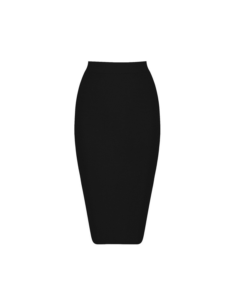 Skirts 2019 New Women Bandage Skirt Solid Wear To Work Skirt For Lady Fashion Knee Length Bodycon Skirt - black - 4E393794822...