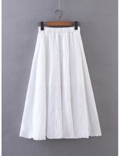 Skirts 2019 Half-body Longuette Posimi Second Jacquard Weave Will Pendulum Cotton Half-body Skirt Lotus Leaf The Skirt - Whit...