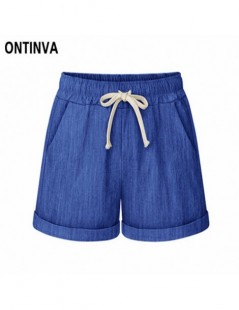 Shorts Summer Plus Size Wide Leg Short Pants with Pockets Casual Drawstring Elastic Waist Cotton Shorts 2019 Women Loose Ladi...