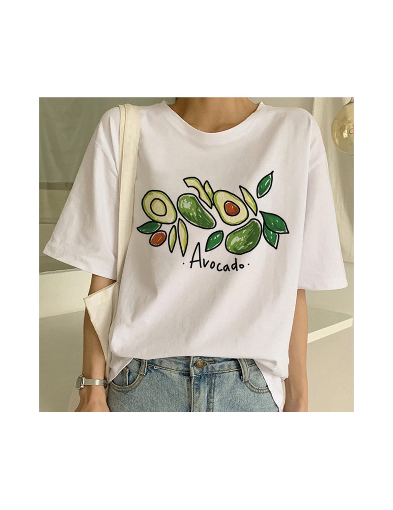 T-Shirts Cartoon Avocado Vegan Short Sleeve Cute T-shirt Womens Small Fresh Casual T Shirt Harajuku Ullzang Tshirt Fashion To...