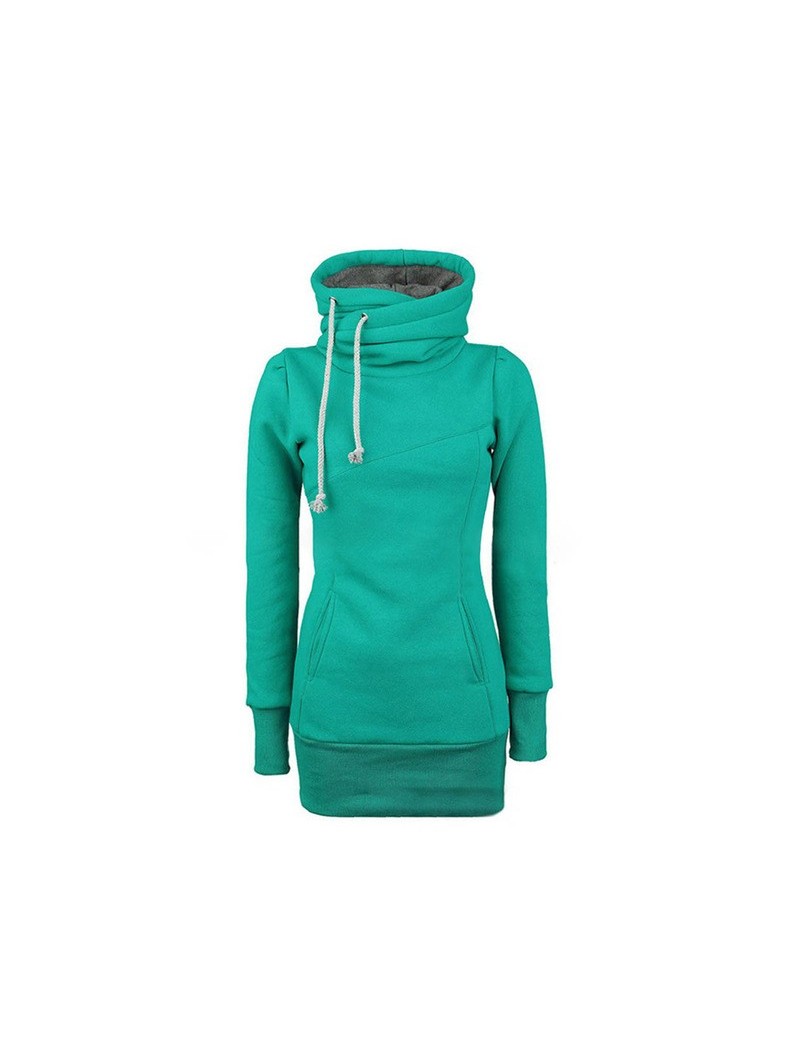 Hoodies & Sweatshirts Hot Women Lady Top Hoodie Long Sleeve Drawstring Pocket Solid Color For Autumn Winter MSK66 - Green - 4...
