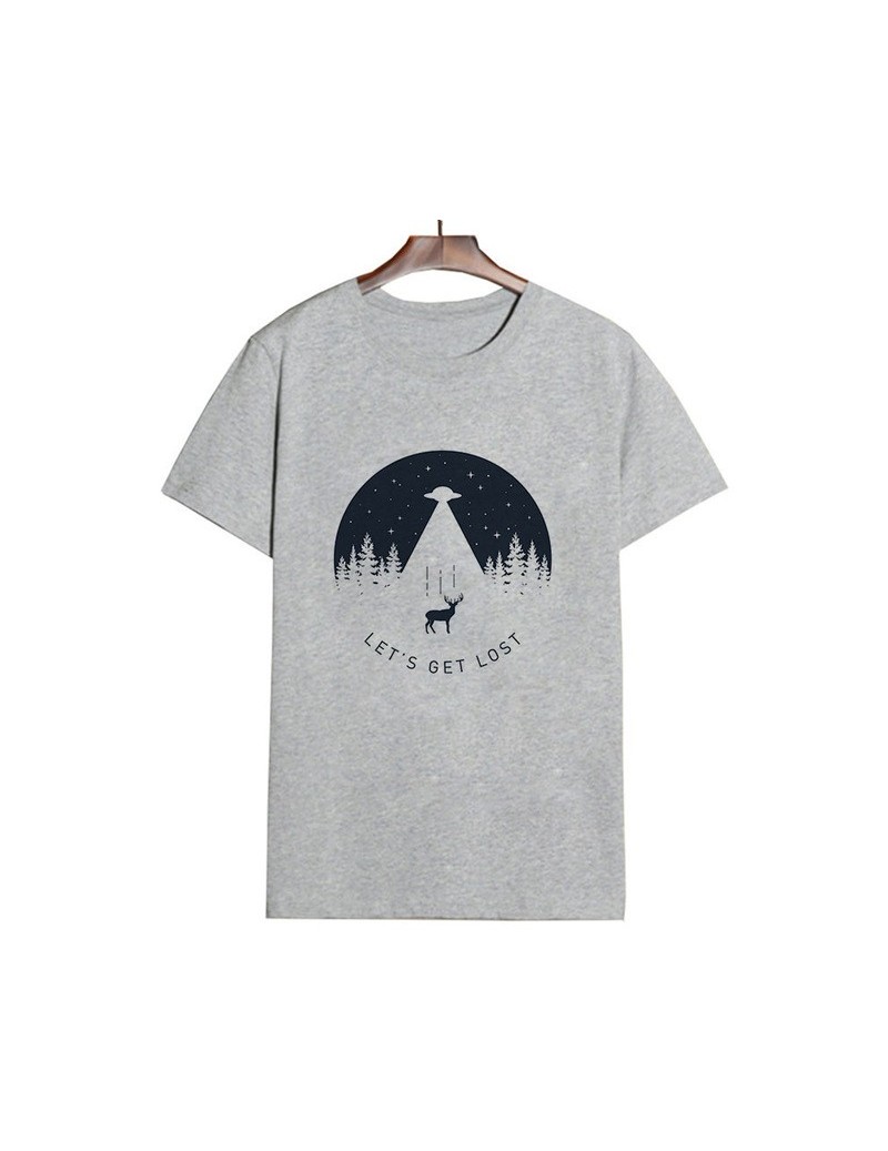 T-Shirts New Summer 2019 Harajuku Kawaii Aesthetic vintage Grey Couple T-Shirt Women Vogue Casual Print Short Sleeve Tops Cam...
