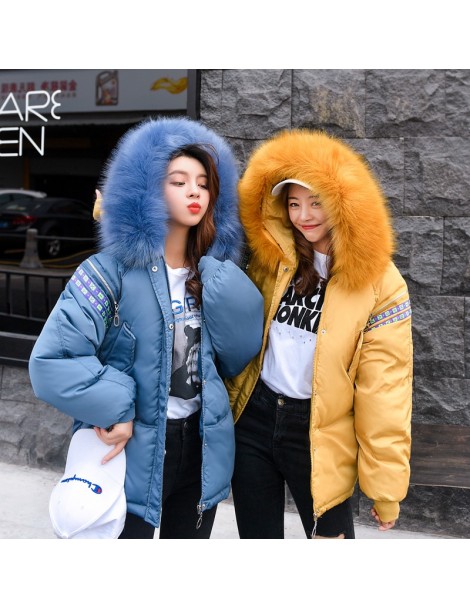 Parkas Beige long sleeve with zipper ribbon casual thick parka overcoat Winter warm fashion outerwear bread coats 2019 7 colo...