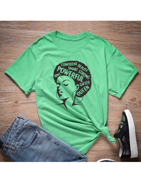 T-Shirts Afro Lady Graphic T Shirts Feminist Tees Black Queen Girl Power Slogan T Shirt Women Melanin tshirt Streetwear Tops ...