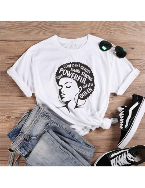 T-Shirts Afro Lady Graphic T Shirts Feminist Tees Black Queen Girl Power Slogan T Shirt Women Melanin tshirt Streetwear Tops ...