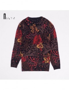 Pullovers Plus Size Pullover Sweater Women High Quality Fashion Print Flower Pullovers Women O Neck Long Sleeve Sweater For W...