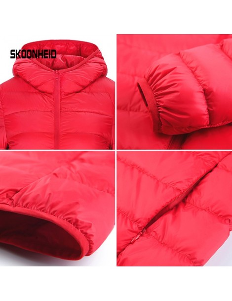 Down Coats Down jacket women hooded 90% duck down coat Ultra Light warm large size Female Solid Portable stand collar down ja...