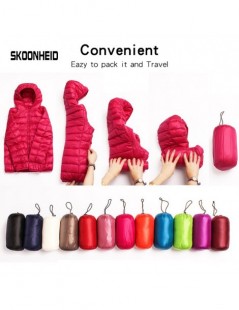 Down Coats Down jacket women hooded 90% duck down coat Ultra Light warm large size Female Solid Portable stand collar down ja...