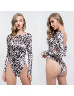 Bodysuits 2019 New Women Leopard Long Sleeve Backless Bodysuit Romper Jumpsuit Clubwear Leotard Top - Red - 4P3074299200-3 $1...