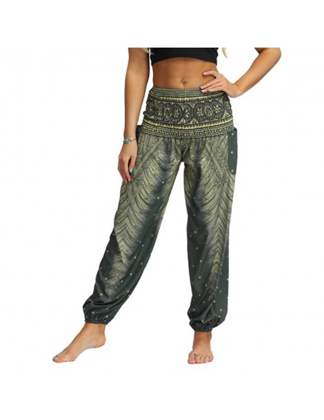 Pants & Capris Women Loose Thai Harem Trousers National Style Festival Hippy Smock High Waist Long Pants Small Boho Print Lan...