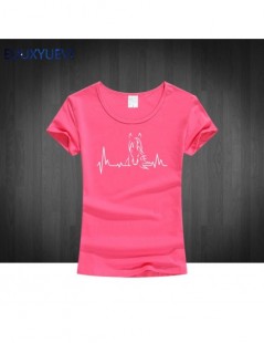 T-Shirts Women Girl T Shirts Summer Style Woman T-shirts Female Tee Tops Short Sleeve Cotton Heartbeat of Horse Cute Riding H...