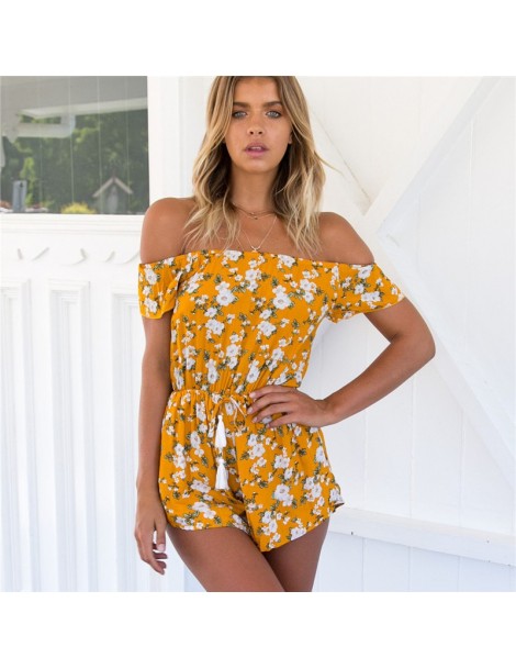 Rompers 2018 Rompers Womens Jumpsuit Summer Women Feminino Fashion Ladies Casual Off Shoulder Flower Sexy Elegant Jumpsuit Cl...