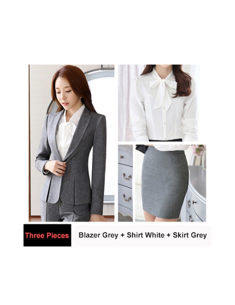 Skirt Suits 2019 New Fashion Slim Suit Women Professional Skirt Suit Two Piece Office Ladies Work Wear Suits Long Sleeve Blaz...