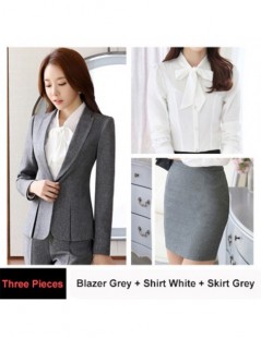 Skirt Suits 2019 New Fashion Slim Suit Women Professional Skirt Suit Two Piece Office Ladies Work Wear Suits Long Sleeve Blaz...