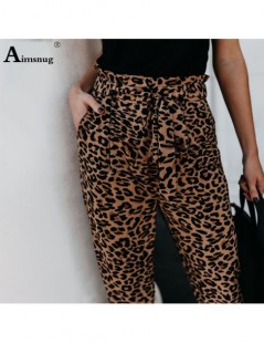 Pants & Capris Street Fashion 2019 Autumn New Women's Trousers Leopard Print High Waist Pocket Lace Up Casual Female Pencil P...