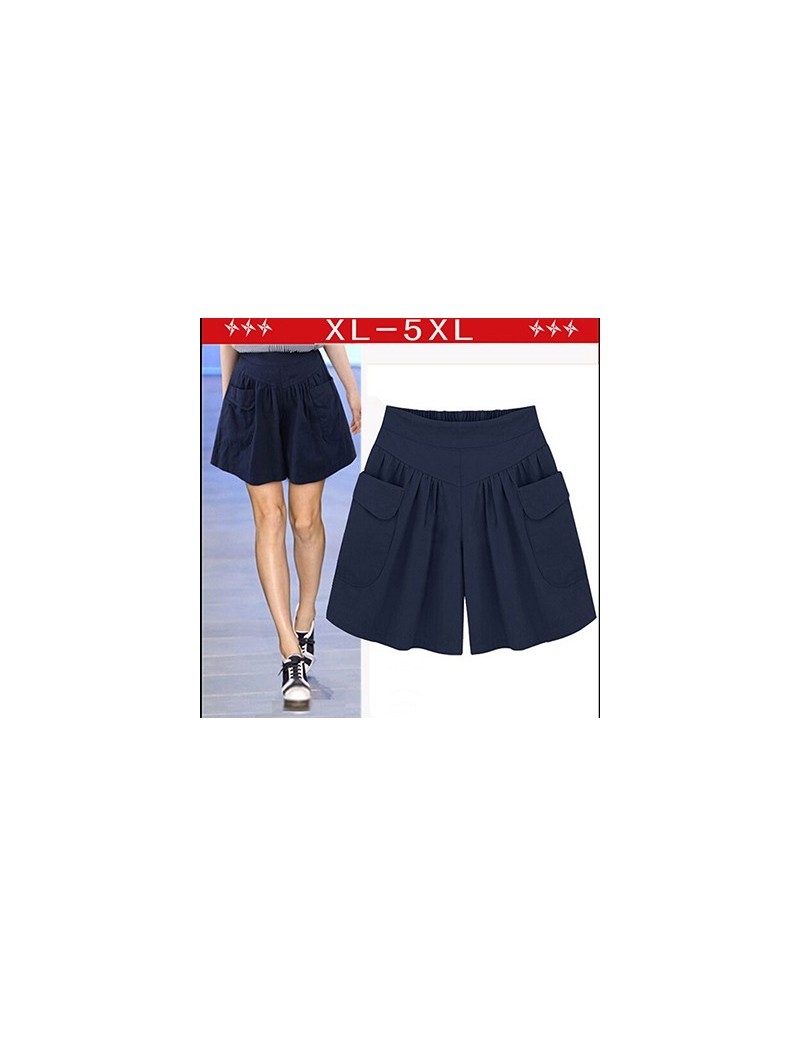 Shorts 2018 Summer Plus size Short women XL- 4XL 5XL Wide Leg Female Shorts Casual Loose Ladies Khaki High waist thin pantalo...