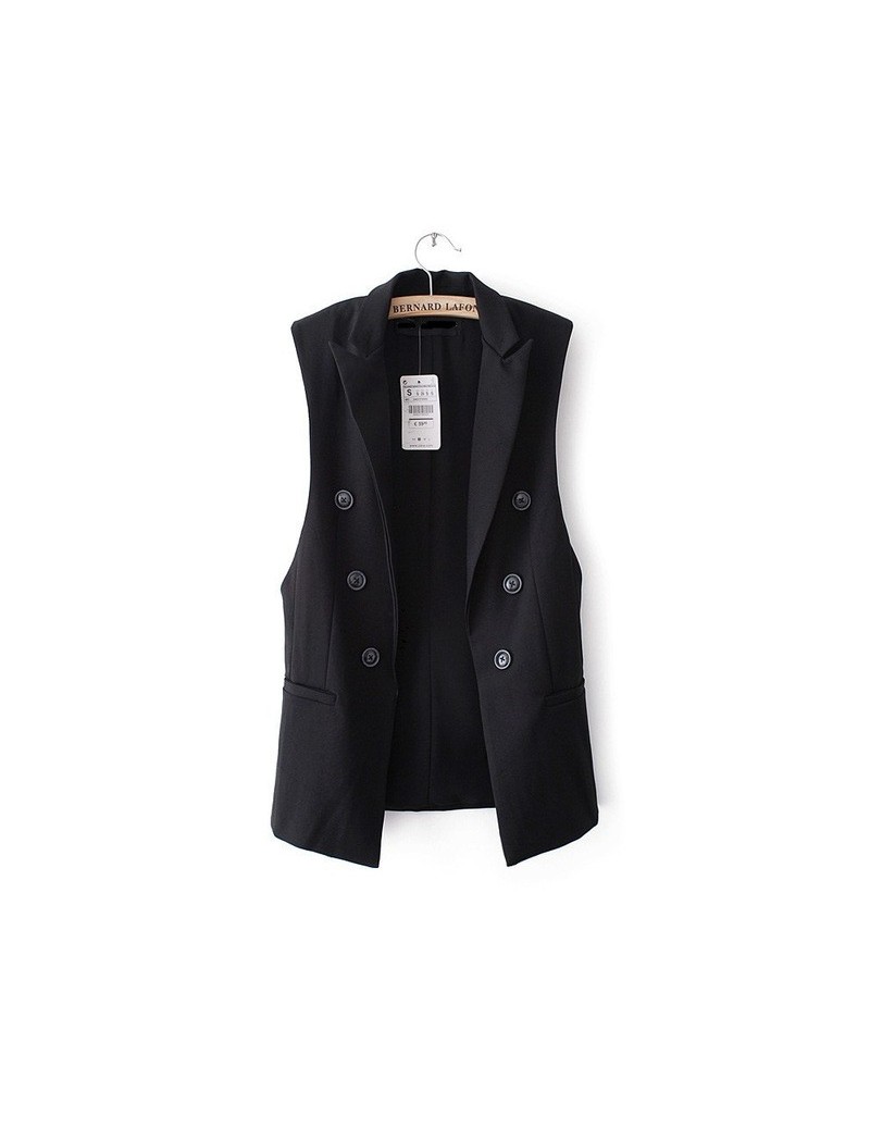 Long Vest Jacket Women Sleeveless Blazer Feminino Quilted Vests Famous Brand Veste Femme Fashion Button Vest Outwear 2019 - ...