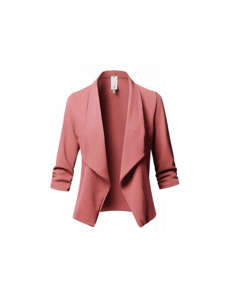 Jackets Autumn Casual Women jacket 2019 Blend Coat Slim Long Sleeve chaqueta mujer Pleated Solid Wild Small Plus Size feminin...