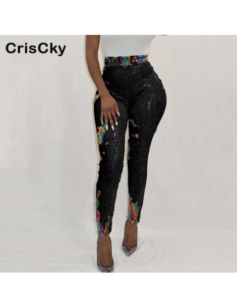 Pants & Capris 2019 New Sequin Long Pants Womens High Waist Sexy Slim Trousers Ladies Party NightClub Party Sexy Casual Pants...