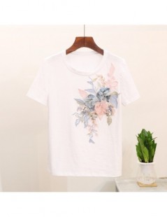 Women's Sets 3d Flower Embroidered Women Jeans Set Pink T Shirt Tops And Ankle Denim Pants Two Piece Set Outfit - flower3 - 4...