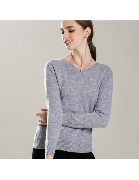 Pullovers Women 100 Cashmere V-neck Pullover Colors Basic Style Womens Jumper Warm Winter Necessary Allmatch Render Sweater B...