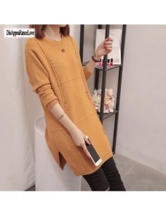 Pullovers 2019 Autumn Winter Women Loose Knitted Sweater Oversized Long Sleeves O-Neck Tops Women Outwear Pullovers - Red - 4...