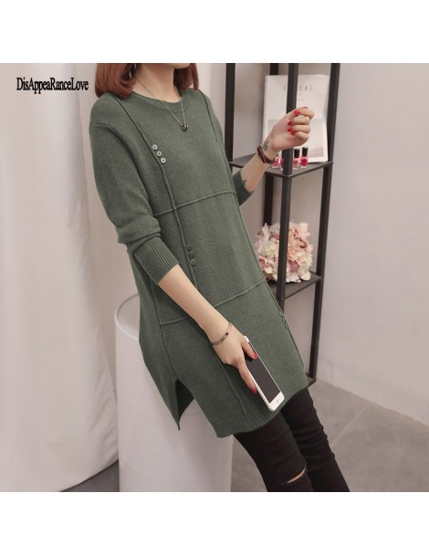 Pullovers 2019 Autumn Winter Women Loose Knitted Sweater Oversized Long Sleeves O-Neck Tops Women Outwear Pullovers - Red - 4...