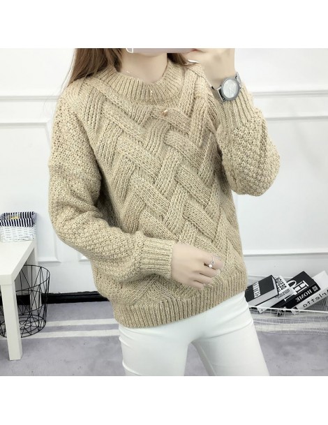Pullovers Korean pullover feminine coat 2019 autumn o-neck solid color knitted sweater women long sleeve slim pull femme wint...