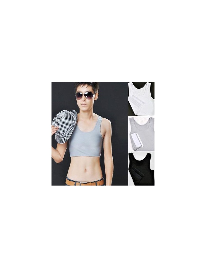 Tank Tops Les Lesbian Casual Breathable Buckle Short Chest Breast Binder Trans Vest Tops Plus Size S-2XL - Gray - 4T364979402...