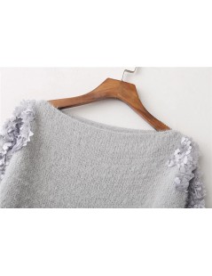 Pullovers 2017 Autumn Winter Imitation Mink Cashmere Sweater Women Loose Knitted Pullover Gray White Sweater For Women - Gray...