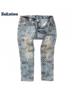 Jeans Women's fashion cotton water wash denim capris Letters beauty print jeans Summer shorts - Blue - 24931587874 $14.91
