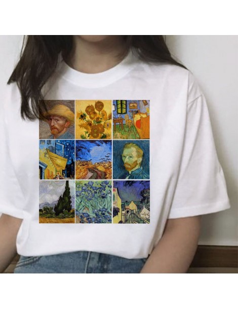 T-Shirts van gogh Art Oil print t shirt women femme ulzzang tshirt 90s Graphic female aesthetic top shirts harajuku grunge t-...