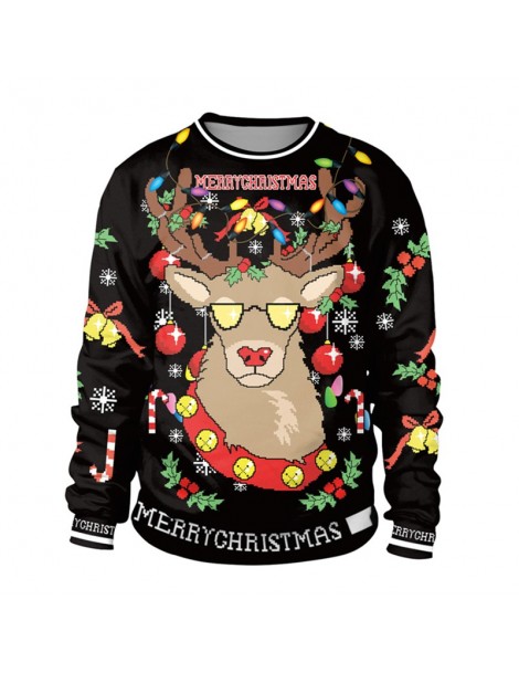 Pullovers 2019 Ugly Christmas Sweater For gift Santa Elf Funny Pullover Womens Mens Jerseys and Sweaters Tops Autumn Winter C...