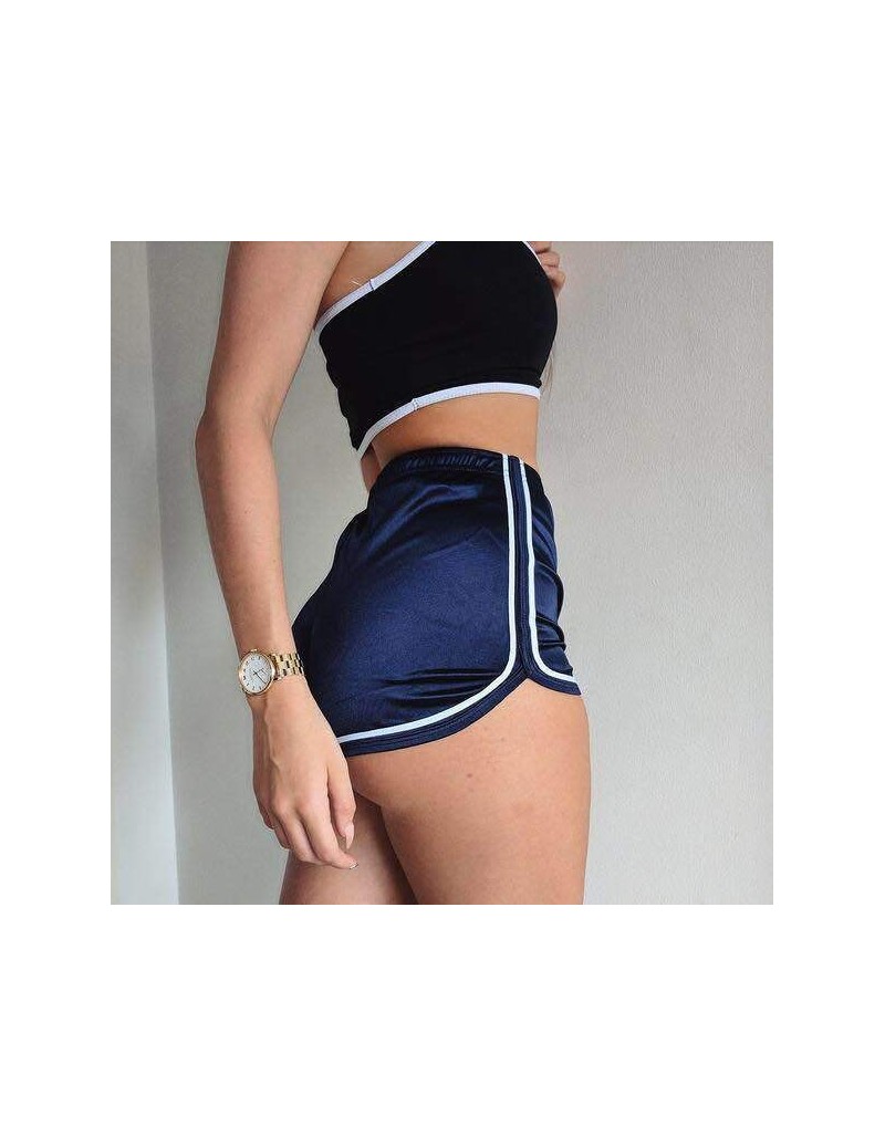 Shorts High Waist Shorts Women 2019 Summer Striped Elastic Loose Women Shorts Active Sports Basic Casual Shorts For Women Fas...