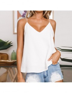 Tank Tops Women white Sexy V-Neck Loose Backless Sling Crop Camis Straps summer beach Fashion vintage Tank Top moda mujer 201...