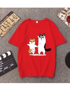 T-Shirts Cute Dancing Dogs Print T shirt Women Spring Summer Short Sleeve O Neck Cotton Spandex Women Tops Tees Casual Female...