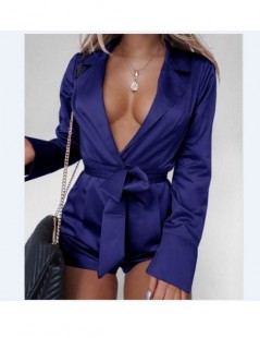 Rompers Sexy Women Playsuit Deep V Neck Long Sleeve Gown Shorts Clubwear Playsuit Bodycon Party Satin Jumpsuit Romper Trouser...