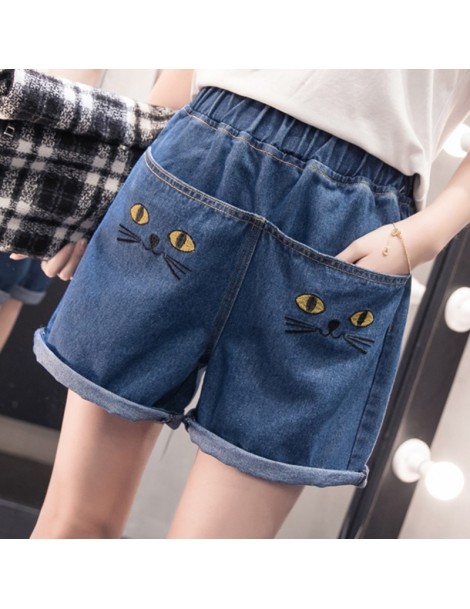 Shorts Harajuku Kawaii Cat Embroidery Summer Shorts Women S-5XL Big Size Korean Shorts Jeans Pockets Loose Cute Denim Shorts ...