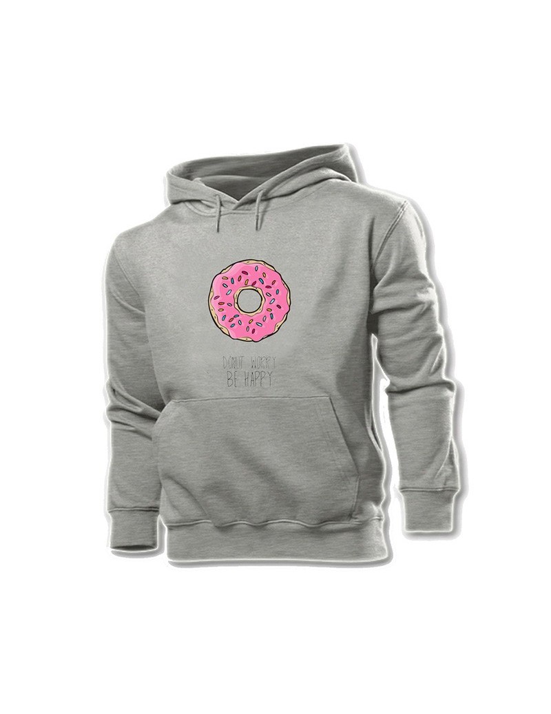 Cute Don't Worry Donut Worry Be Happy Fries before guys popcorn Watermelon Women's Pattern Hoodie Sweatshirt Hooded Pullover...