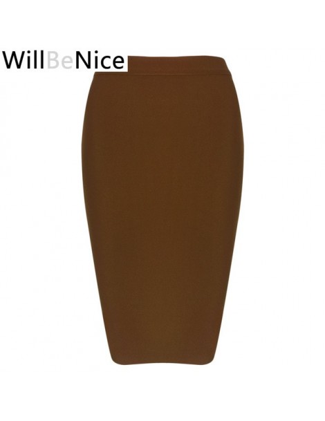 Skirts Nude 2018 New Arrival Empire Sexy Lady Knee Length Bandage Pencil Skirt - Coffee - 483986435940-3 $18.19