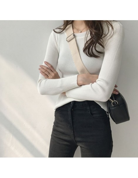 Pullovers Summer sale 2019 autumn winter Women ladies long sleeve O-neck slim fitting knitted short sweater top femme korean ...