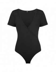 Summer jumpsuit romper bodysuit women sexy bodysuit female overalls Short sleeve playsuit coveralls - black - 32849675403