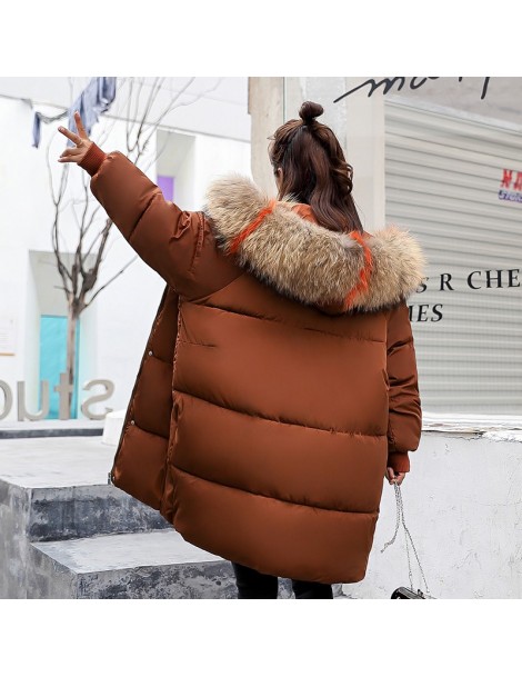 Parkas New 2018 Big Fur Collar Winter Jacket Women Parka Cotton Warm Down Parkas Hooded Coat Woman Clothes Plus Size chamarra...
