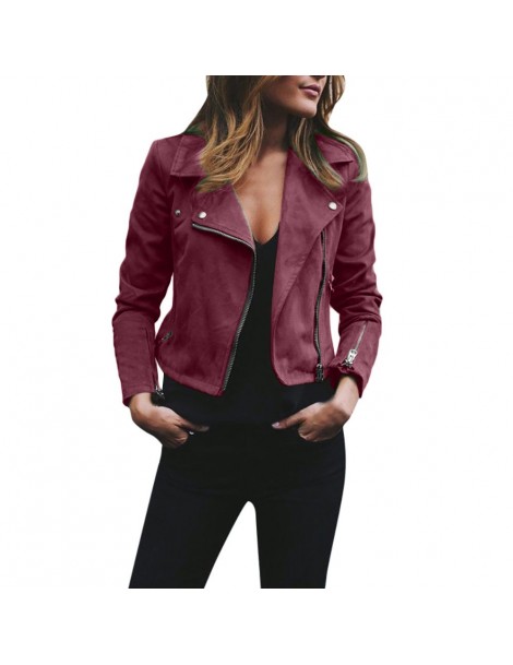 Jackets Autumn Women Soft Plus Size XXL-5XL Jacket Women Fashion Zipper Motorcycle Leather Jacket Ladies Basic Outwear Coat z...